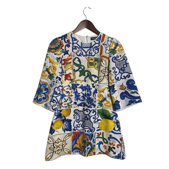 Dolce & Gabbana Dresses & Skirts - Dolce & Gabbana Majolica Mini Shift Dress Womans 40/ US 4
